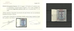1943 FEZZAN 3,50 Fr. Su 25 Cent MNH Cert Sorani Soprastampa Spostata - Fezzan & Ghadames
