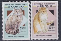 Congo République Démocratique N° 1823 / 24 XX Faune Chats Sauvages Les 2 Valeurs Sans Charnière, TB - Afgestempeld