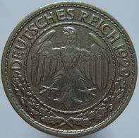 Germany 50 Reichspfennig 1929 A XF - 50 Rentenpfennig & 50 Reichspfennig