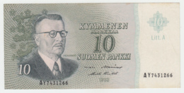 FINLAND 10 MARKKAA 1963 VF+ Pick 104 Litt. A - Finnland