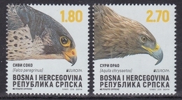 Bosnia Serbia 2019 Europa CEPT National Birds Fauna Eagles Falcon Aquila Chrysaetos Falco Peregrinus Set MNH - 2019