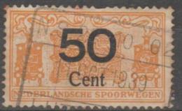 NETHERLANDS - 50c Railway Overprinted Parcel Stamp. Used - Railway