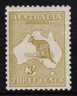 Australia 1913 Kangaroo 3d Olive 1st Wmk MH - Listed Variety- - Neufs