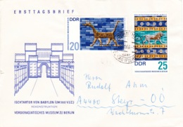 1966, DDR, "Kunstwerke Aus Dem Vorderasiatischen Museum Zu Berlin" (2 Werte), FDC, Echt Gelaufen, Ersttagsbrief - 1950-1970