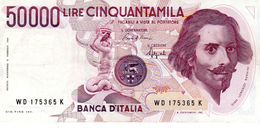 Billet De L’Italie De 50.000 Lire Le 6 Février 1984 En T T B - Signature Ciampi Et Stevali - Petite Déchirure En Bas Au - 50000 Lire