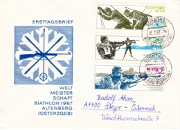 1967, "Weltmeisterschaft Biathlon 1967 - Altenberg", Kompletter Satz, FDC, Echt Gelaufen, Ersttagsbrief - 1950-1970