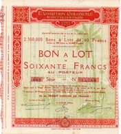 Bon à Lot Exposition Coloniale Internationale Paris 1931 - D - F