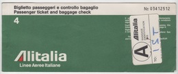 ALITALIA AIRLINES PASSENGER TICKET - Europa