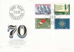 Switzerland 1970 Bern National Football Team Elections Natture Mountains FDC Cover - Berühmte Teams