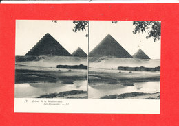 Autour De La Méditéranée Cpa Stéréoscopique EGYPTE Les Pyramides   17  LL - Piramiden