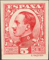 **491ccs. 1930. 5 Cts Carmín. CAMBIO DE COLOR Y SIN DENTAR. MAGNIFICO Y RARO, NO CATALOGADO. - Otros & Sin Clasificación