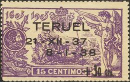 **NE32. 1938. +30 Cts Sobre 15 Cts Violeta (NºA031.998) (conservación Habitual). NO EMITIDO. MAGNIFICO Y RARO SIN FIJASE - Otros & Sin Clasificación