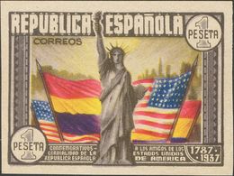 **763s. 1938. 1 Pts Multicolor. SIN DENTAR. MAGNIFICO. Edifil 2018: 100 Euros - Otros & Sin Clasificación