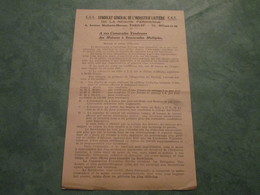 C.G.T. - Syndicat Général De L'Industrie Laitière De La Région Parisienne - Informations à Nos Camarades Vendeuses - Syndicats