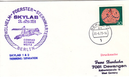 1973 German  Space Station SKYLAB-1&2 Mission Separation  Commemorative Cover - America Del Nord