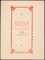 1949 Sztálin 2 Db Emléklap Vágott Sorokkal - Andere & Zonder Classificatie