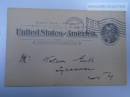 D163505 USA  Ca 1897  Postal Stationery  Jefferson - Cancel Chicago IL, Syracusa N.Y.  A.C. McCLURG & Co. - ...-1900