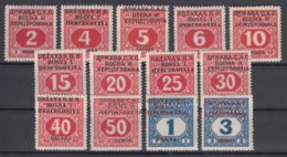 Yugoslavia Kingdom SHS, 1918 Issues For Bosnia Porto Mi#1-13 Mint Hinged - Neufs