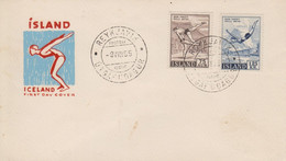 Enveloppe   FDC  1er  Jour     ISLANDE    Sports   1955 - FDC