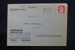 LUXEMBOURG - Enveloppe Commerciale De Luxembourg Pour Differdingen En 1942 - L 28430 - 1940-1944 Duitse Bezetting
