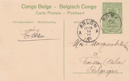 Congo Belge Entier Postal Illustré Pour La Belgique 1913 - Postwaardestukken