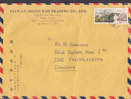 Taiwan Air Mail TAIWAN SHENG TAH TRADING Co., TAIPEI 1989? Cover Brief FREDERIKSBERG Denmark Artillerie Gefecht Kimmen - Covers & Documents