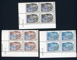 N° 27 à 29 Série Complète ** (MNH) En Bloc De Quatre + Coins Datés. Cote 9.6 € - Voorafgestempeld