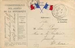 040519B - MILITARIA GUERRE 1914 18 FM Illustration 2 Drapeaux VIVE LA FRANCE - PARTHENAY - Storia Postale