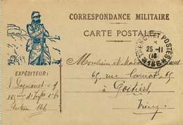 040519B - MILITARIA GUERRE 1914 18 FM Illustration Soldat TP 166 - Storia Postale
