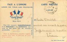 040519B - MILITARIA GUERRE 1914 18 FM Illustration 2 Drapeaux FRANCE D'ABORD Face à L'ennemi - Storia Postale