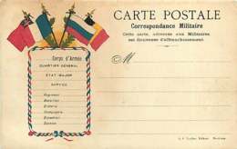 040519B - MILITARIA GUERRE 1914 18 FM Illustration 4 Drapeaux Lever De Soleil - Storia Postale