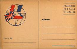 040519D - MILITARIA GUERRE 1939 45 FM Illustration 3 DRAPEAUX - Storia Postale
