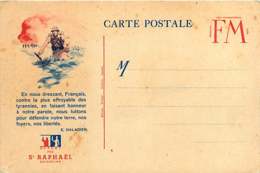 040519D - MILITARIA GUERRE 1939 45 FM Illustration Poilu Soldat E DALADIER Alcool ST RAPHAEL - Storia Postale