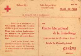 040519D - MILITARIA GUERRE 1939 45 FM - Inter Arma Caritas Comité International Croix Rouge GENEVE SUISSE - Storia Postale