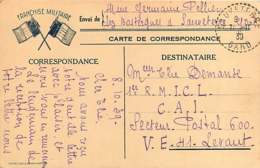 040519D - MILITARIA GUERRE 1939 45 FM - 2 Drapeaux SAUVETERRE - Storia Postale