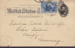 United States Uprated Postal Stationery Ganzsache Grant CHICAGO 1893 LEIPZIG Germany 1c. Columbus Stamp (2 Scans) - ...-1900