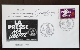 FRANCE Yvert N°2917 FDC Premier Jour. 1994. Livres, Presse - 1990-1999
