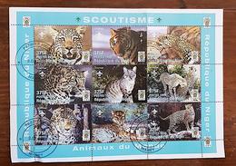 NIGER, Scoutisme,Animaux Du Monde.Oblitéré, Used (Chats Sauvages.Tiger.Tigre.Cats.Guépard.Cheetah.FelinsJamboree) - Oblitérés