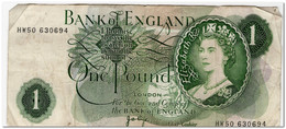 GREAT BRITAIN,ENGLAND,1970-77,P.374g,2 PINHOLES,CIRCULATED - 1 Pound