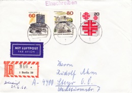 1965/68, Das Neue Berlin (2 Werte) + Deutsches Turnfest Berlin,  Luftpost, REC, Echt Gelaufen - Berlin - Steyr - Airmail