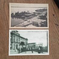 2 CPA, Piazza XX Septembre E Palazzo Degli Uffici ( écrite En 1918)  Et Stazione Torpediniere - Taranto