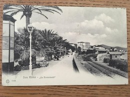 CPA, San Remo, "la Promenade", écrite En 1908, Timbre - San Remo