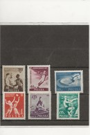 POLOGNE- JEUX SPORTIFS JEUNESSE -N°827 A 832 NEUF INFIME CHARNIERE -ANNEE 1955 - - Neufs