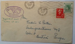 Hong Kong 1957 REAL MIXED FRANKING On PAQUEBOT SHIP MAIL COVER Norway (Haugesund Brief Lettre Norwegen China Chine - Covers & Documents