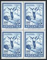 ARGENTINA: GJ.1495, 1969/71 100P. Ski, Block Of 4 Without Watermark, VF Quality, Catalog Value US$44. - Other & Unclassified