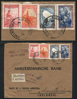 ARGENTINA: PERFINS Franking A Good Cover: Registered Airmail Cover Sent To The Netherlands On 5/JA/1950 Franked With 3.7 - Prephilately