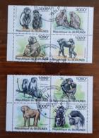 BURUNDI Singes, Gorilles, 2 Blocs De 4 Valeurs émises En 2011.  Oblitéré (used) - Gorilla