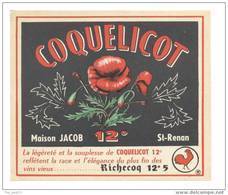 Etiquette De Vin De Table  - Coquelicot  -  Maison Jacob à Saint Renan  (29)  -  Thème Flore - Coquelicots