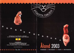 2003, Suomi, Aland - Map - Covers & Documents