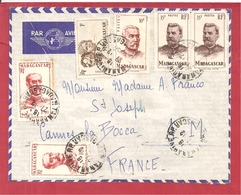 Y&t N°316X2+315+306 TAMATAVE     Vers FRANCE 1950 2 SCANS - Lettres & Documents